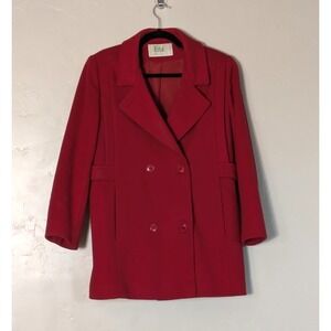 Fitz Vintage Red Wool Blazer Jacket Size 8‎ Double Breasted USA Made